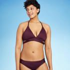 Women's Faux Wrap Halter Bikini Top - Kona Sol Royal Burgundy S, Size: Small, Royal Red