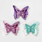 Girls' 3pk Glitter Butterfly Hair Clip - Cat & Jack