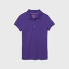 Petitegirls' Short Sleeve Stretch Pique Uniform Polo Shirt - Cat & Jack Purple