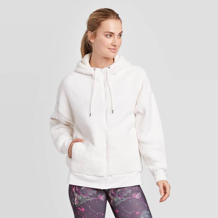 Women's Training Sherpa Fleece Full Zip Track Jacket - C9 Champion Pale Petal Pink M,