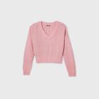 Women's V-neck Pullover Sweater - Wild Fable Pink