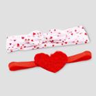 Baby Girls' 2pk Hearts Jersey Headwrap - Just One You Made By Carter's Red Newborn