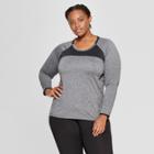 Women's Plus Size Long Sleeve Run T-shirt - C9 Champion Grey