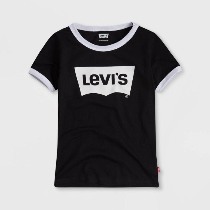 Levi's Girls' Short Sleeve Oversized Batwing Graphic T-shirt - Black