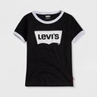 Levi's Girls' Short Sleeve Oversized Batwing Graphic T-shirt - Black