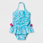 Toddler Girls' Rainbow Print One Piece Swimsuit - Cat & Jack Blue