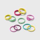 Colorful Sprayed Metal Mixed Stacking Ring Set 10pc - Wild Fable , Grey