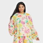 Women's Plus Size Knit Pullover Sweatshirt - Who What Wear Cream Floral 1x, Ivory Floral