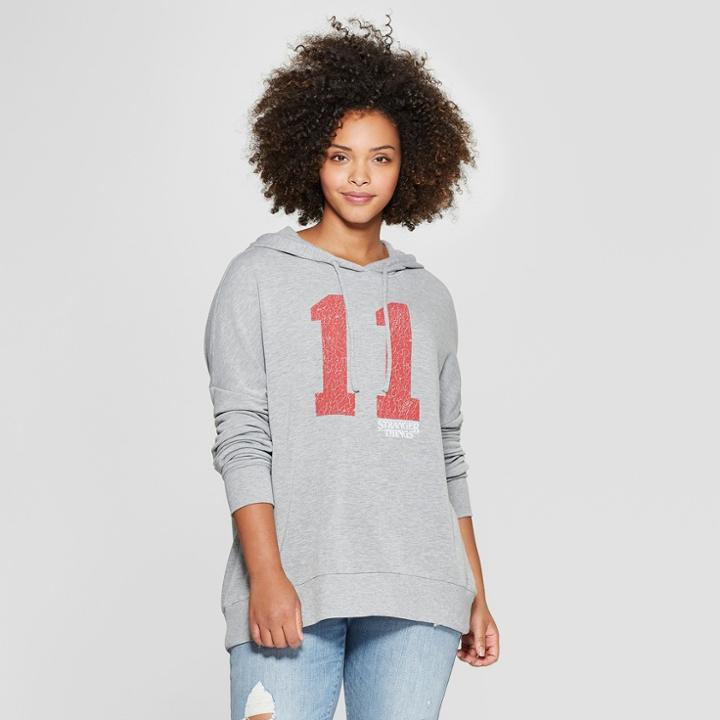 Women's Stranger Things Plus Size 11 Graphic Hoodie (juniors') Gray