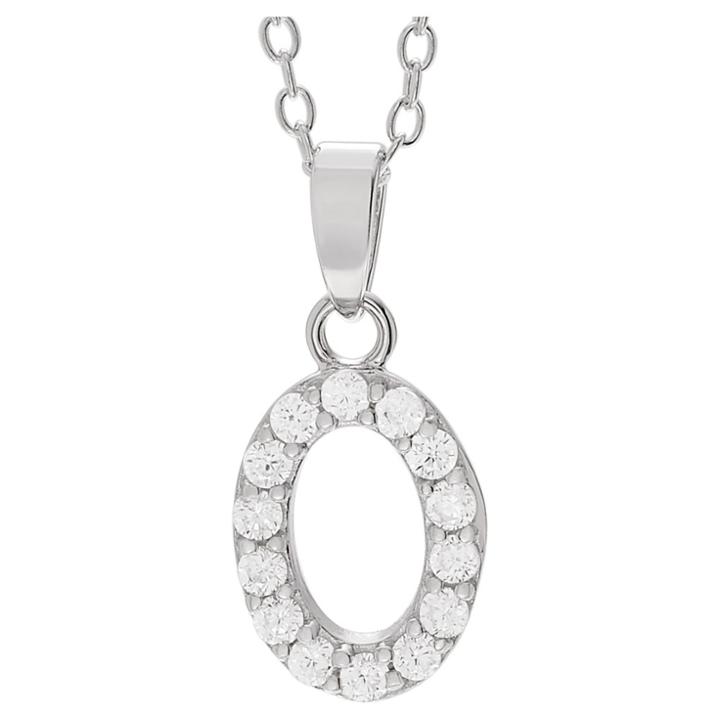 Journee Collection 1/5 Ct. T.w. Round-cut Cz Initial Pave Set Pendant Necklace In Sterling Silver - Silver, O (18), Girl's, Size: Small, Silver