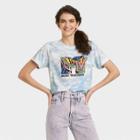Women's Mtv Animal Print Logo Short Sleeve Graphic T-shirt - Blue Tie-dye
