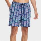 Men's 7 Pineapple Swim Trunk With Boxer Brief Liner - Goodfellow & Co Purple