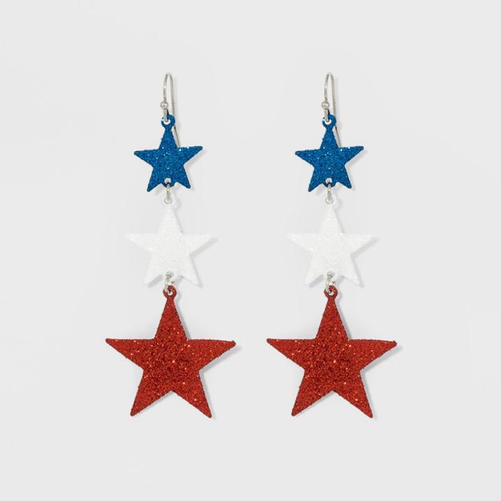 Target Triple Drop Star Linear Earrings,