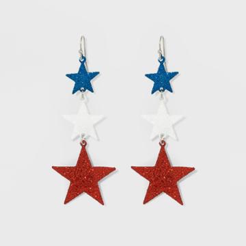Target Triple Drop Star Linear Earrings,
