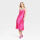 Women's Ruched Slip Dress - A New Day Pink