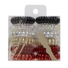 Scunci Small Spirals - Black/clear/red/glitter