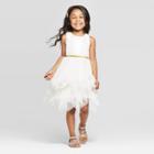 Toddler Girls' Dress - Cat & Jack Off-white 12m, Girl's, Beige
