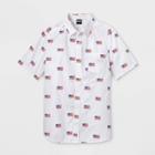 Mad Engine Men's Americana Short Sleeve Button-down Shirt - White S, Men's,