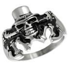 Men's Vance Co. Stainless Steel Skeleton In Tux Ring -