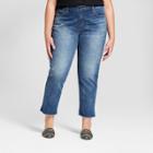 Women's Plus Size Roll Cuff Boyfriend Crop Jeans - Universal Thread Medium Wash