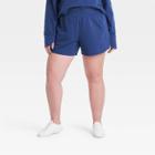 Women's Plus Size Mid-rise Fleece Shorts - All In Motion Sapphire