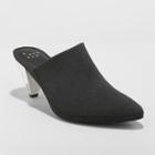 Women's Neva Microsuede Electroplated Mule Pumps - A New Day Black