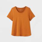 Women's Plus Size Short Sleeve Scoop Neck Relaxed T-shirt - Ava & Viv Orange 1x, Women's,