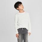 Boys' Long Sleeve Stripe T-shirt - Art Class White/green