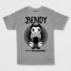 Mad Engine Boys' Bendy And The Ink Machine Short Sleeve Graphic T-shirt - Gray