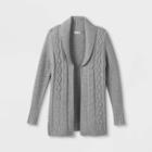 Girls' Long Open Cable Cardigan - Cat & Jack Gray