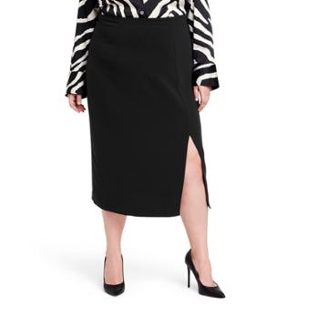 Women's Plus Size High-waist Slited Pencil Skirt - Sergio Hudson X Target Black