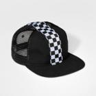 Boys' Checker Stripe Baseball Hat - Art Class Black