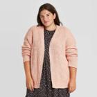 Women's Plus Size Open Layering Cardigan - Universal Thread Pink