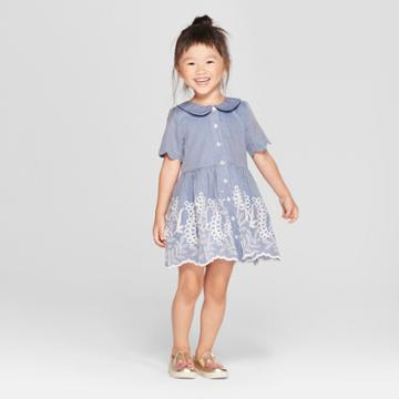 Toddler Girls' A-line Dress - Genuine Kids From Oshkosh Chambray