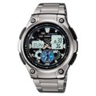 Men's Casio Multi-task Gear Sports Watch With Stainless Steel Bracelet - Silver (aq190wd-1a)