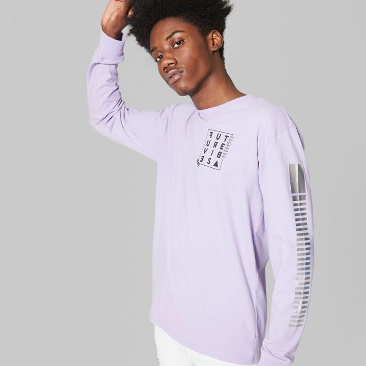 Men's Long Sleeve Graphic T-shirt - Original Use Violet
