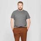 Men's Big & Tall Pinstripe Standard Fit Short Sleeve Crew Neck T-shirt - Goodfellow & Co Railroad Gray