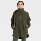 Women's Sherpa Longline 1/2 Zip Tunic Sweatshirt - All In Motion Olive Green