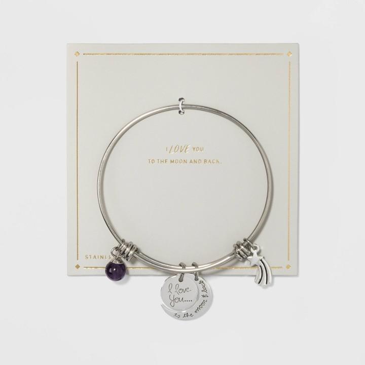Target Stainless Steel I Love You To The Moon Expandable Bracelet -