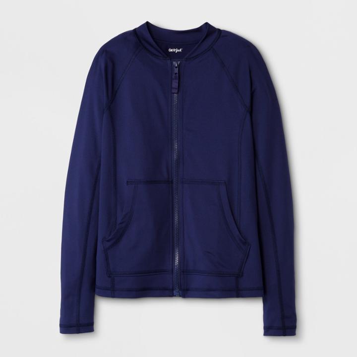 Boys' Adaptive Rash Guard - Cat & Jack Navy