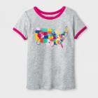 Girls' Road Trippin Graphic Short Sleeve Top - Cat & Jack Gray
