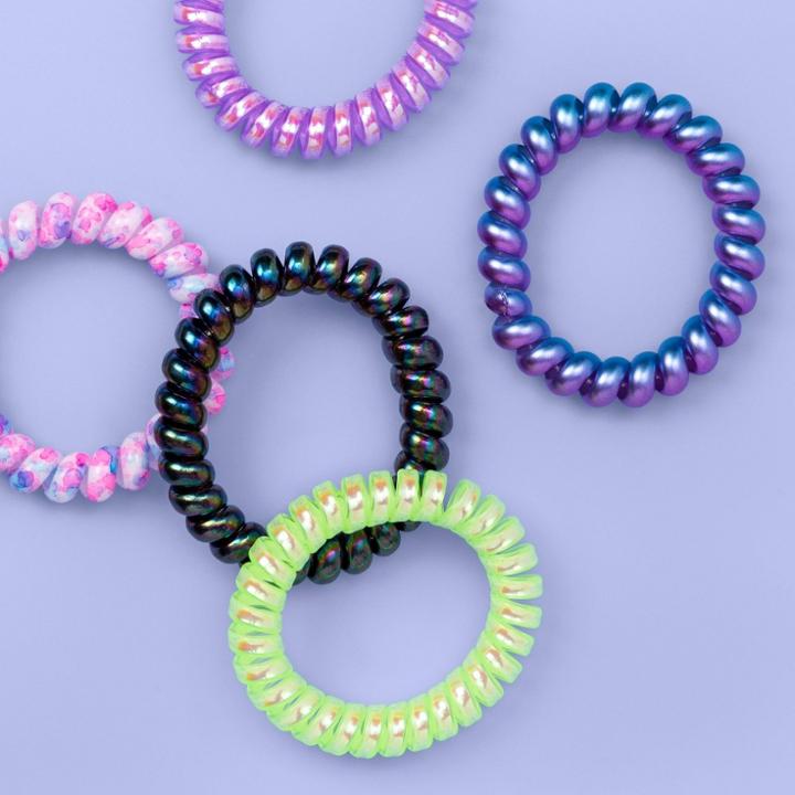 More Than Magic Girls' 5pk Holo Phone Cord Hair Ties - More Than