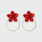 Sugarfix By Baublebar Flowers Hoop Earrings - Red, Women's