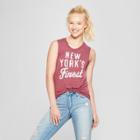 Women's New York's Finest Graphic Tank Top - Awake Burgundy