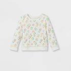 Toddler Girls' Adaptive Abdominal Access Star Pullover Sweatshirt - Cat & Jack Cream