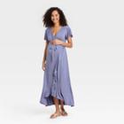 Flutter Short Sleeve Knit Maternity Dress - Isabel Maternity By Ingrid & Isabel Blue