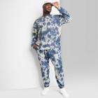 Adult Extended Size Regular Fit Tie-dye Knit Joggers - Original Use Blue