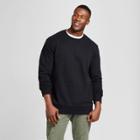 Men's Tall Fleece Crew Neck Sweatshirt - Goodfellow & Co Black