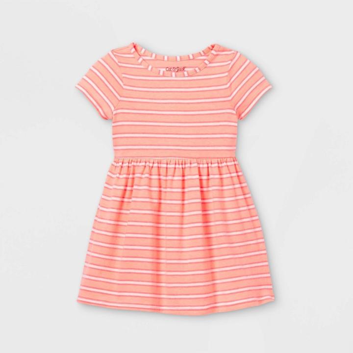 Toddler Girls' Short Sleeve Dress - Cat & Jack Peach