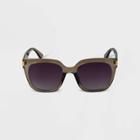 Women's Plastic Crystal Square Sunglasses - A New Day Green